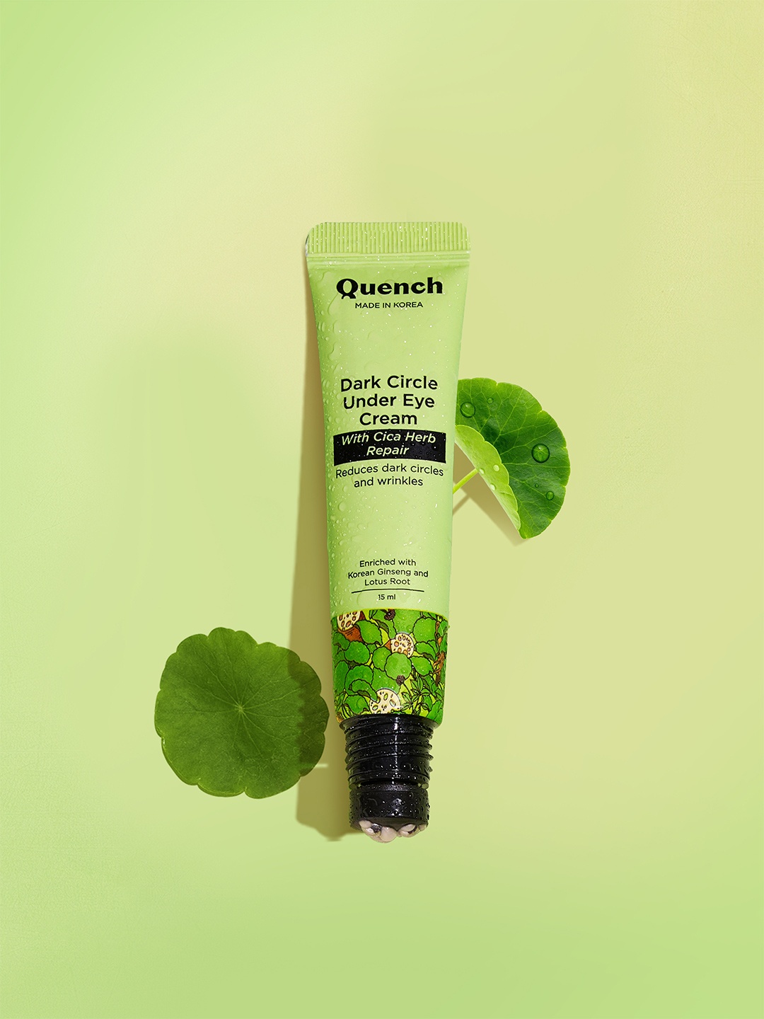 

Quench Mama Cica Korean Ginseng Under Eye Cream For Dark Circles & Puffiness - 15ml, Green