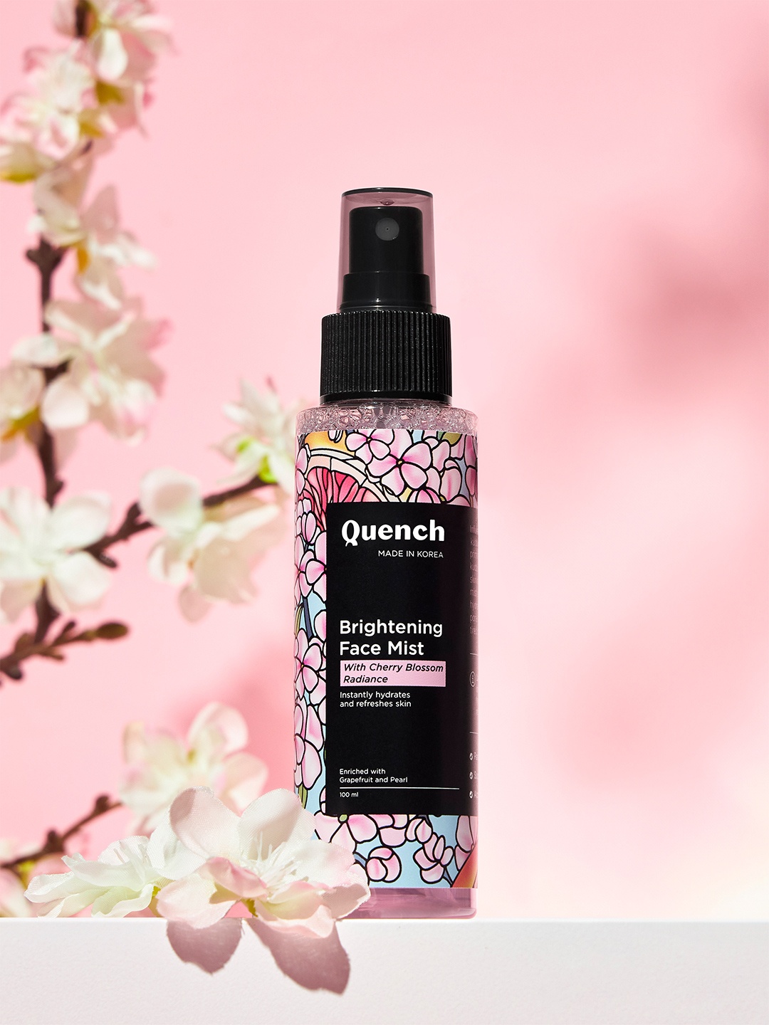 

Quench Brightening Face Mist Toner With Pearl Extracts For Instant Glow - 100ml, Pink