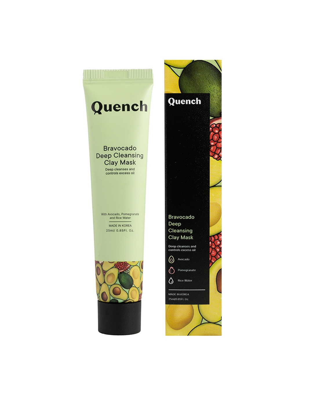 

Quench Botanics Bravocado Deep Cleansing Clay Face Mask 25 ml, Green