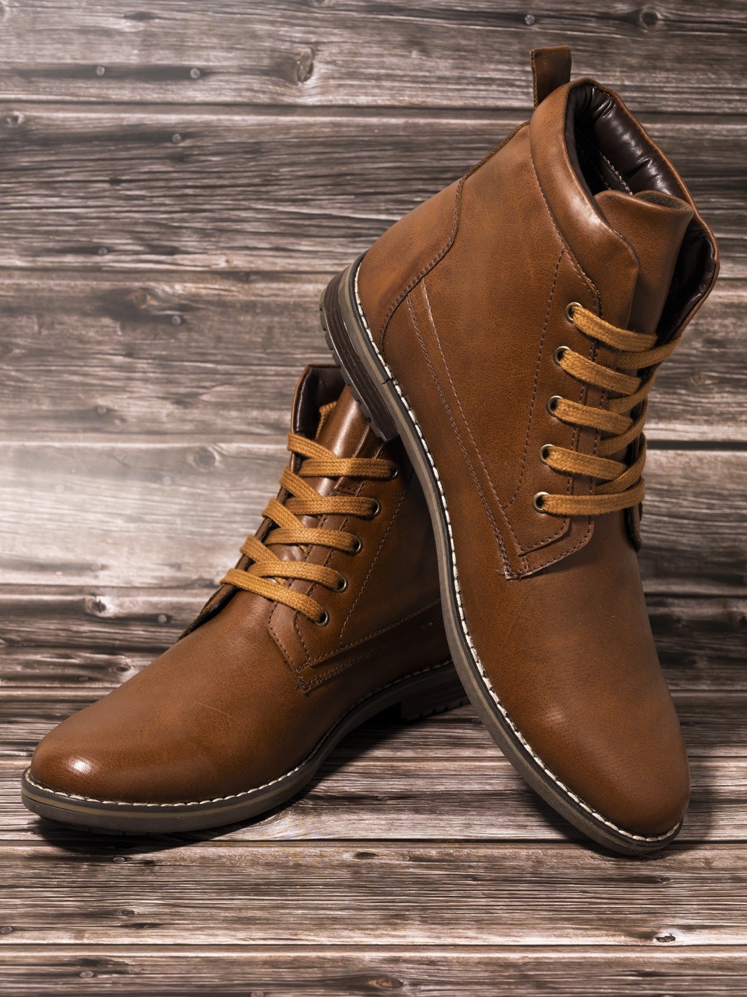 

El Paso Men Tan Flat Boots