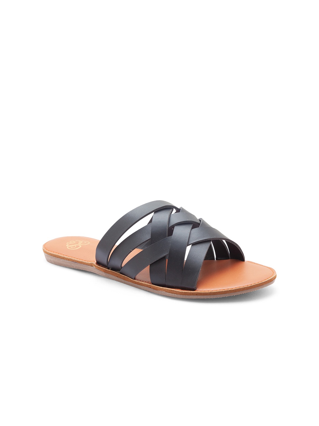 

Sole To Soul Women Black Open Toe Flats