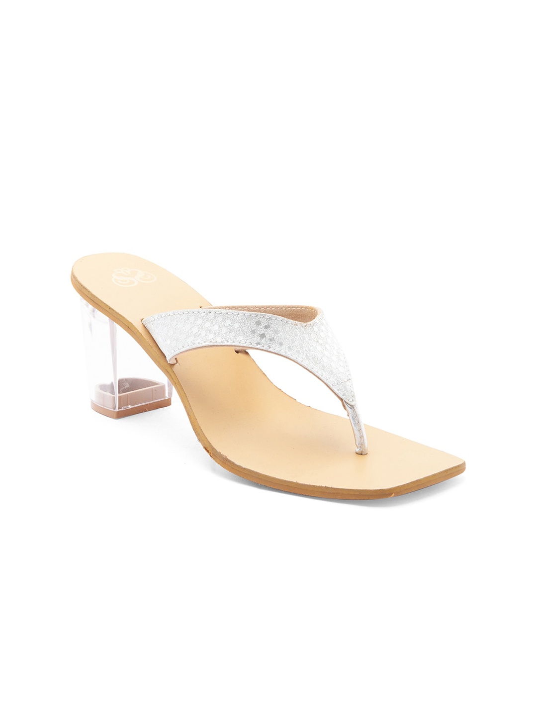 

Sole To Soul Silver-Toned Embellished Party Block Sandals