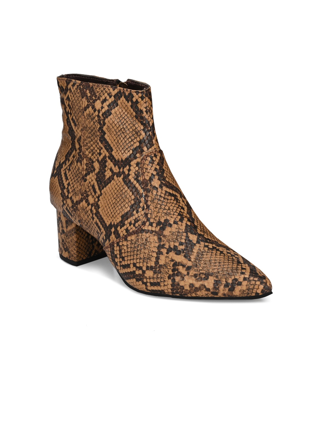 

El Paso Brown Printed Block Heeled Boots