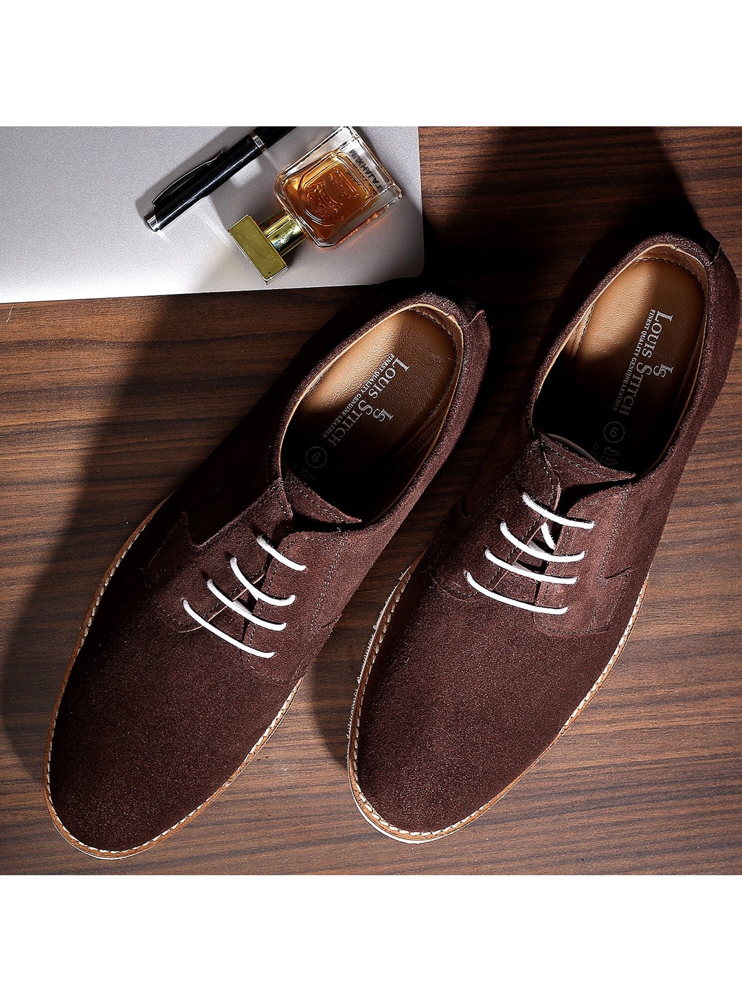 

LOUIS STITCH Men Brown Suede Derbys