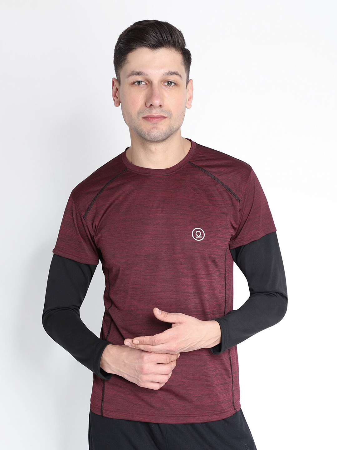 

Chkokko Men Maroon & Black Dri-FIT Outdoor T-shirt