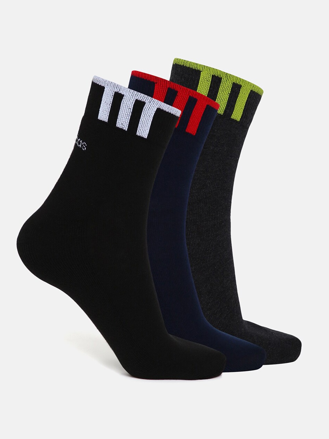 

ADIDAS Men Pack of 3 Solid Socks, Charcoal