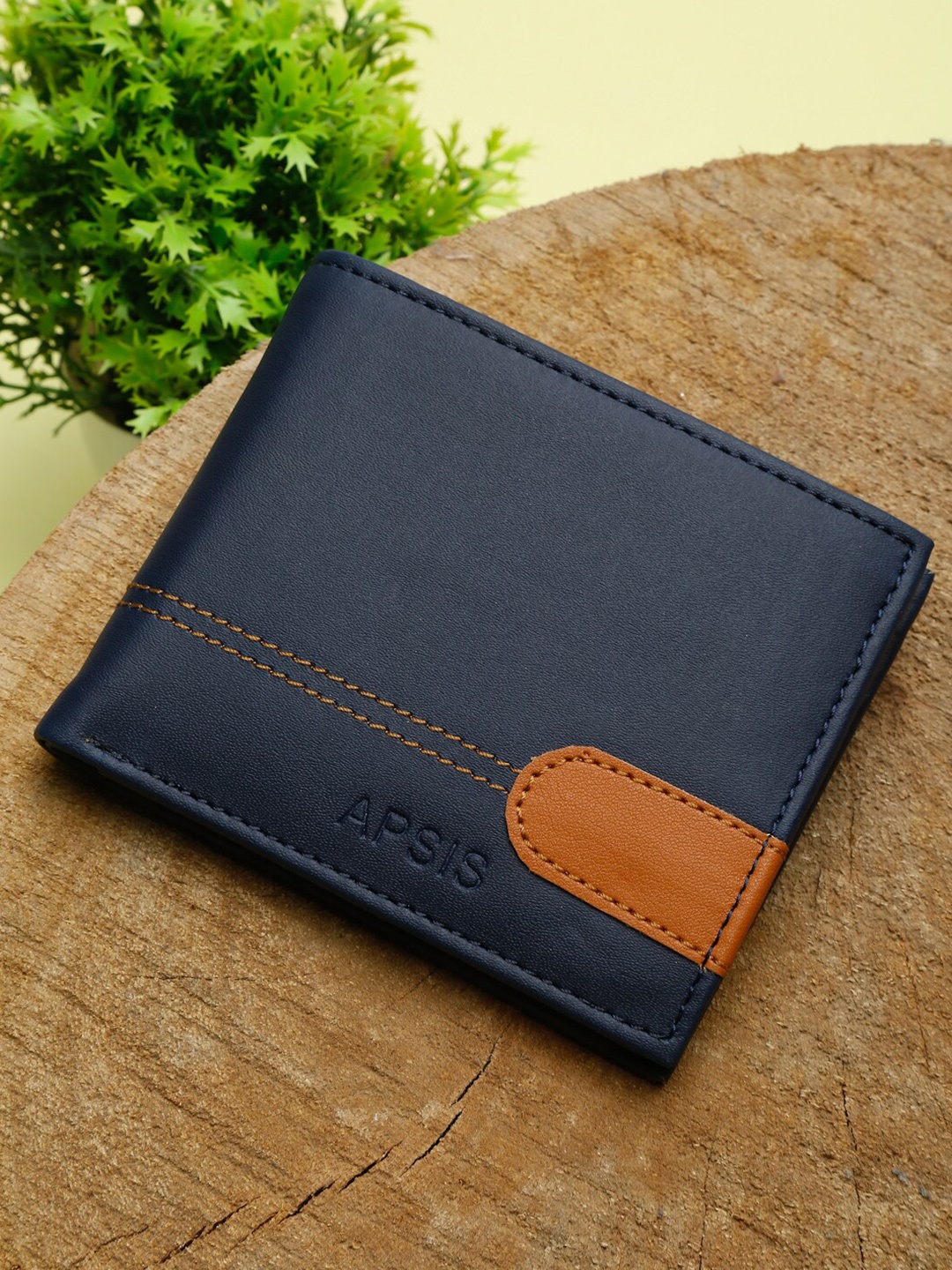 

Apsis Men Navy Blue Two Fold Wallet