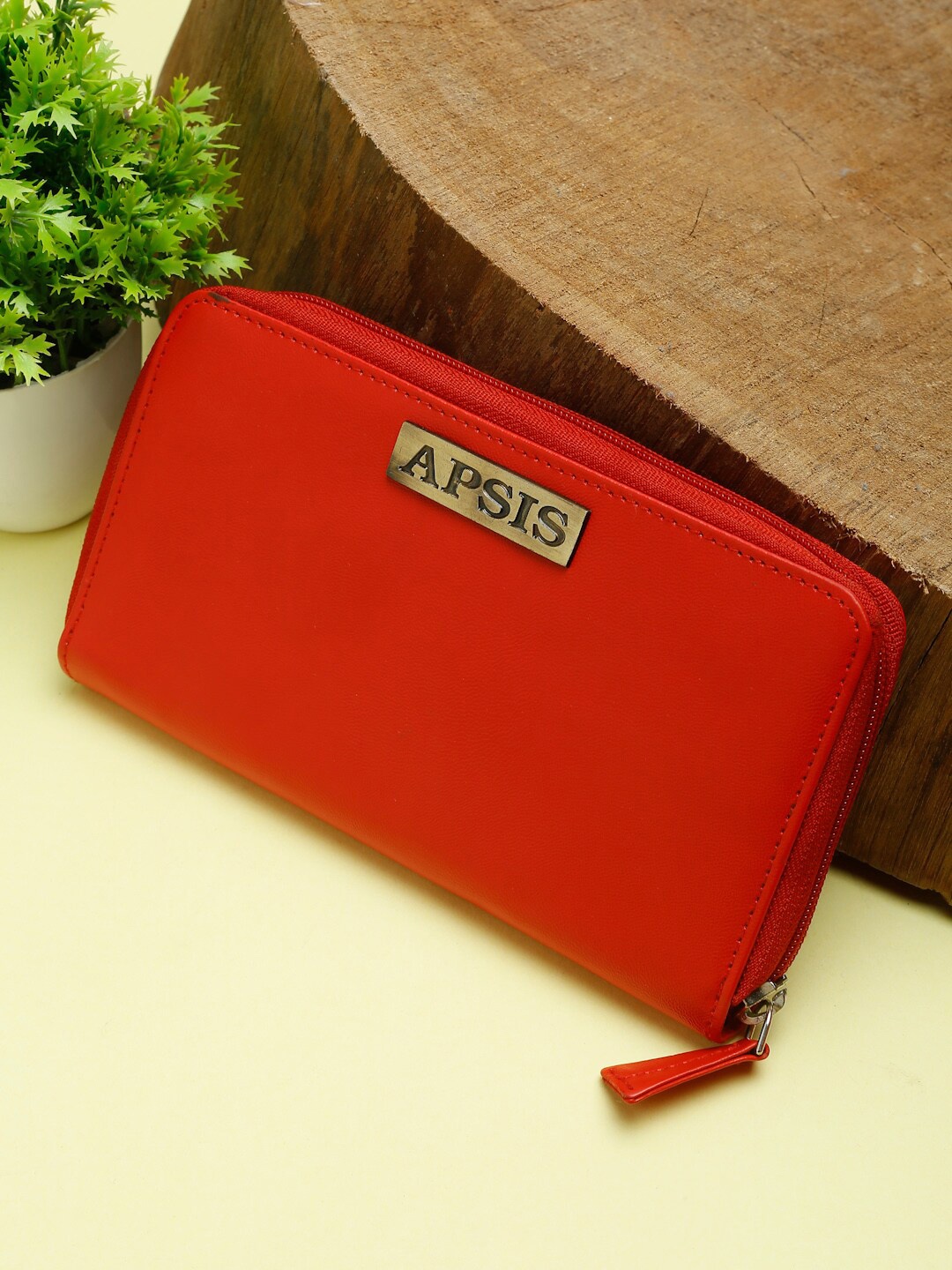 

Apsis Women Red Solid Zip Around Wallet