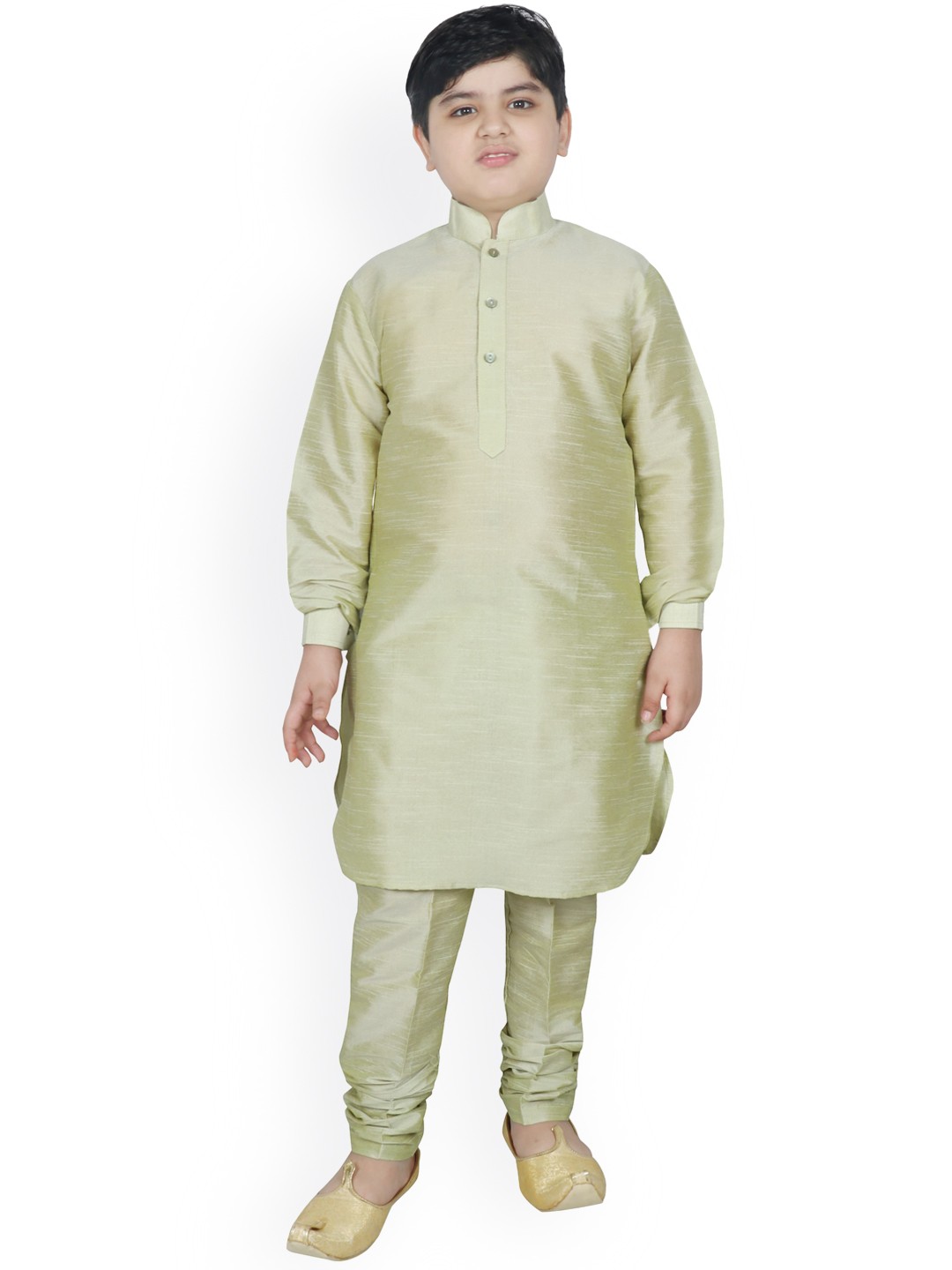 

SG YUVRAJ Boys Sea Green Regular Raw Silk Kurta with Pyjamas