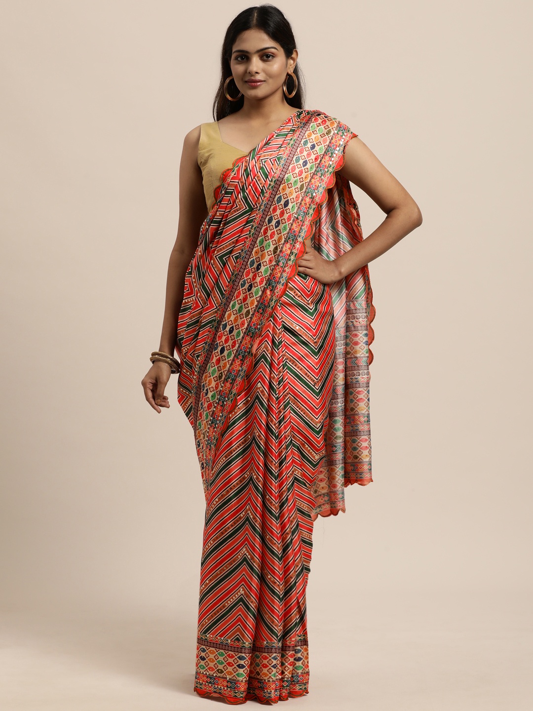 

VASTRANAND Multicoloured Art Silk Leheriya Saree, Multi