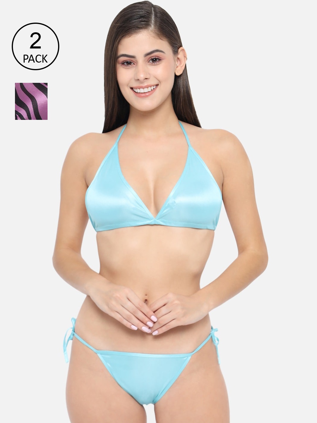 

Klamotten Women Pack Of 2 Satin Lingerie Set 13Gs-11P6, Blue