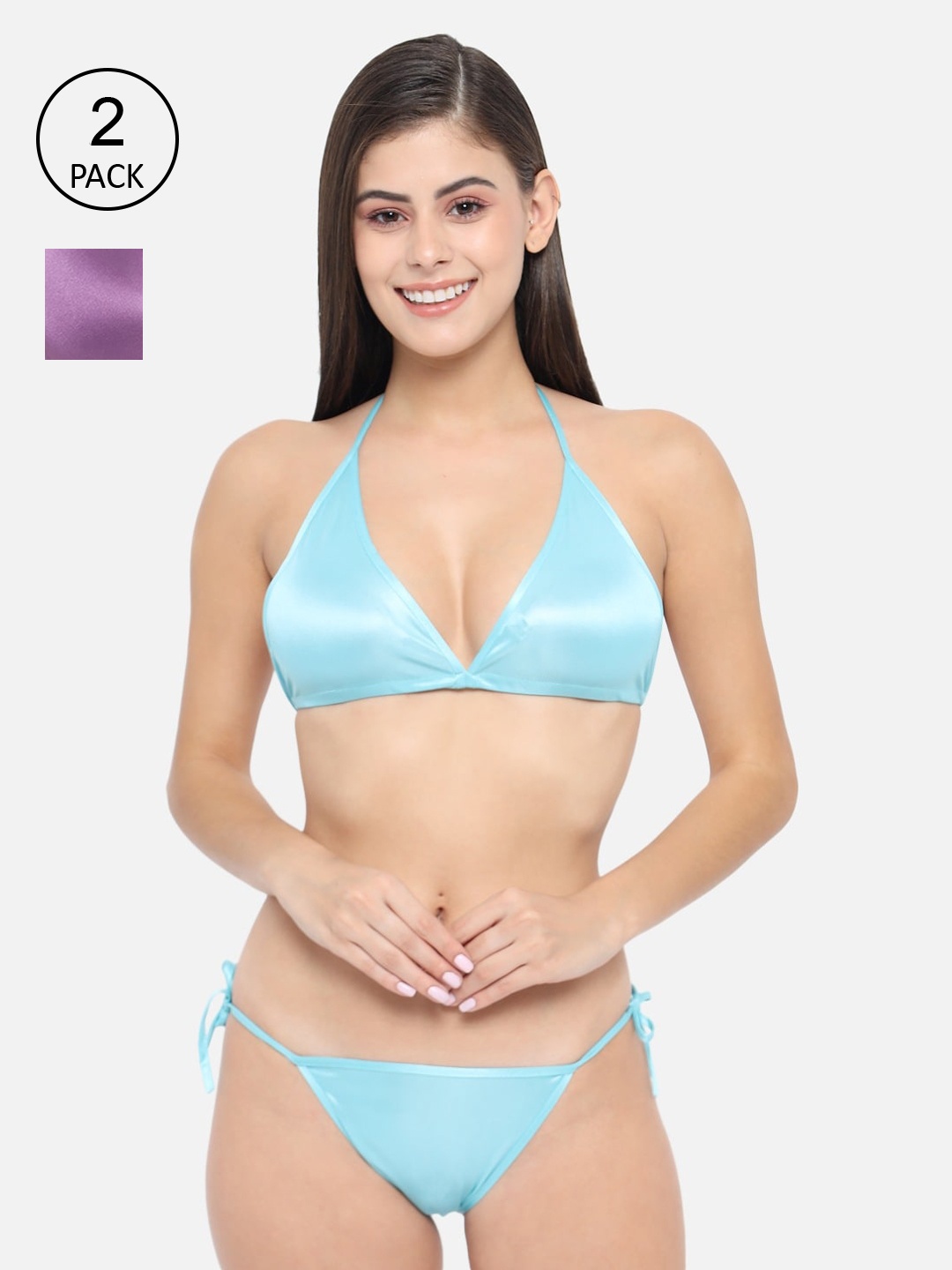 

Klamotten Women Pack Of 2 Solid Lingrie Set 13P-13Gs, Purple