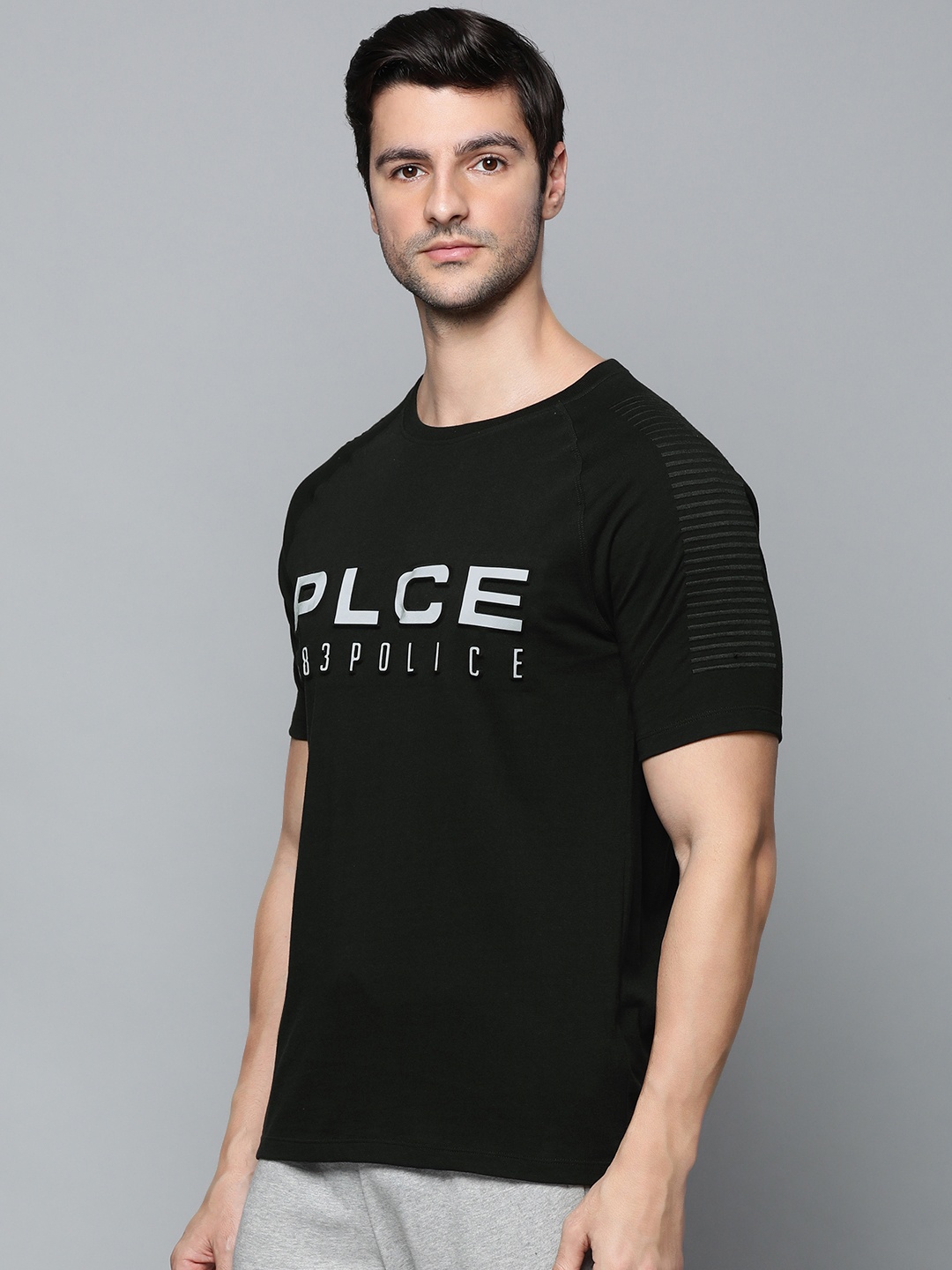

883 Police Men Black Cotton Typography T-shirt