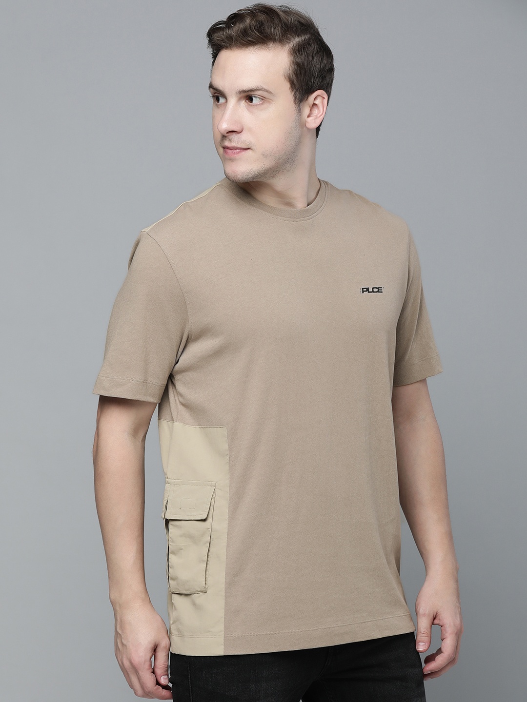 

883 Police Men Beige Cotton Morton Mushroom T-shirt