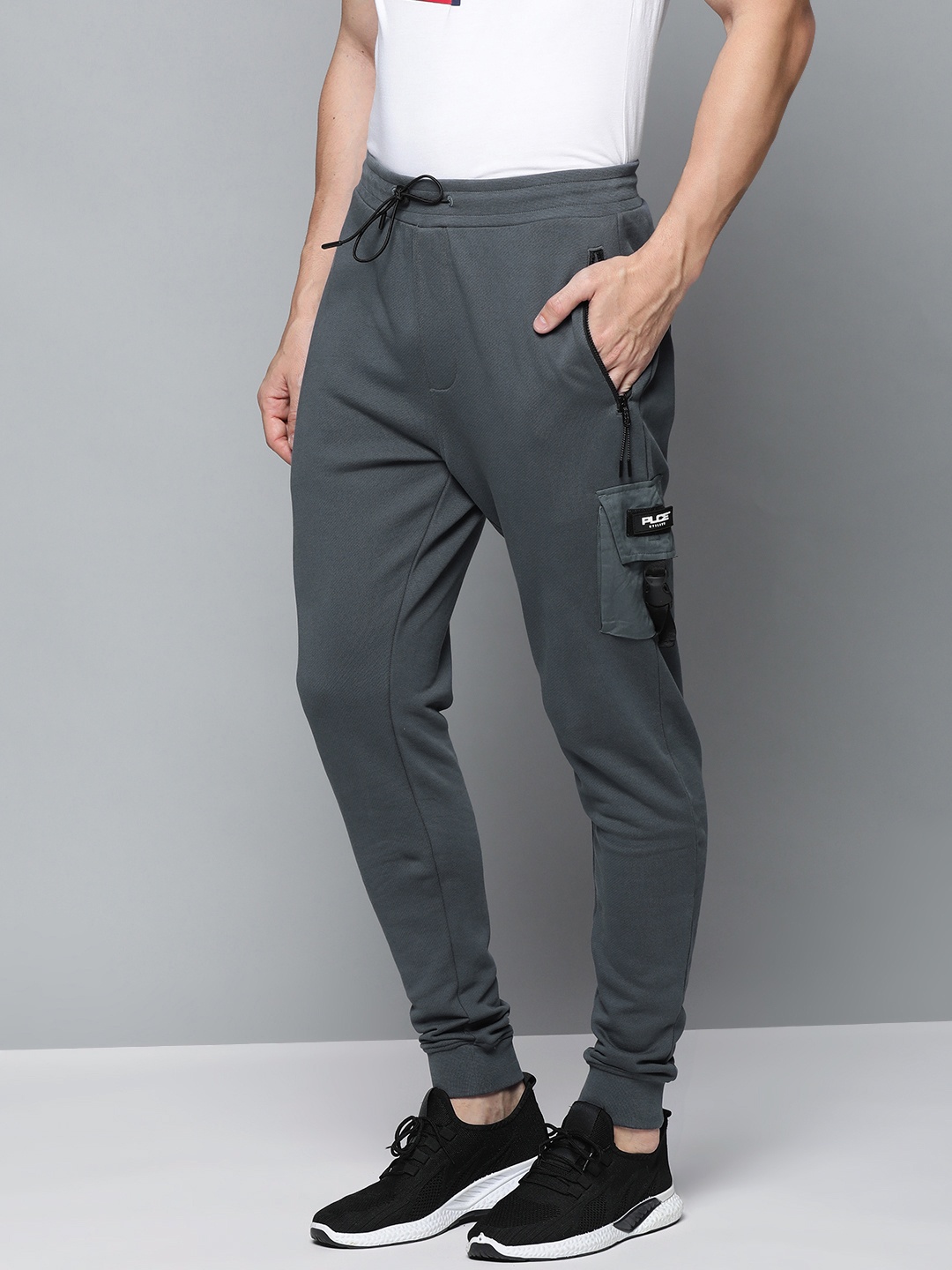 

883 Police Grey Cotton Arner Solid Jogger