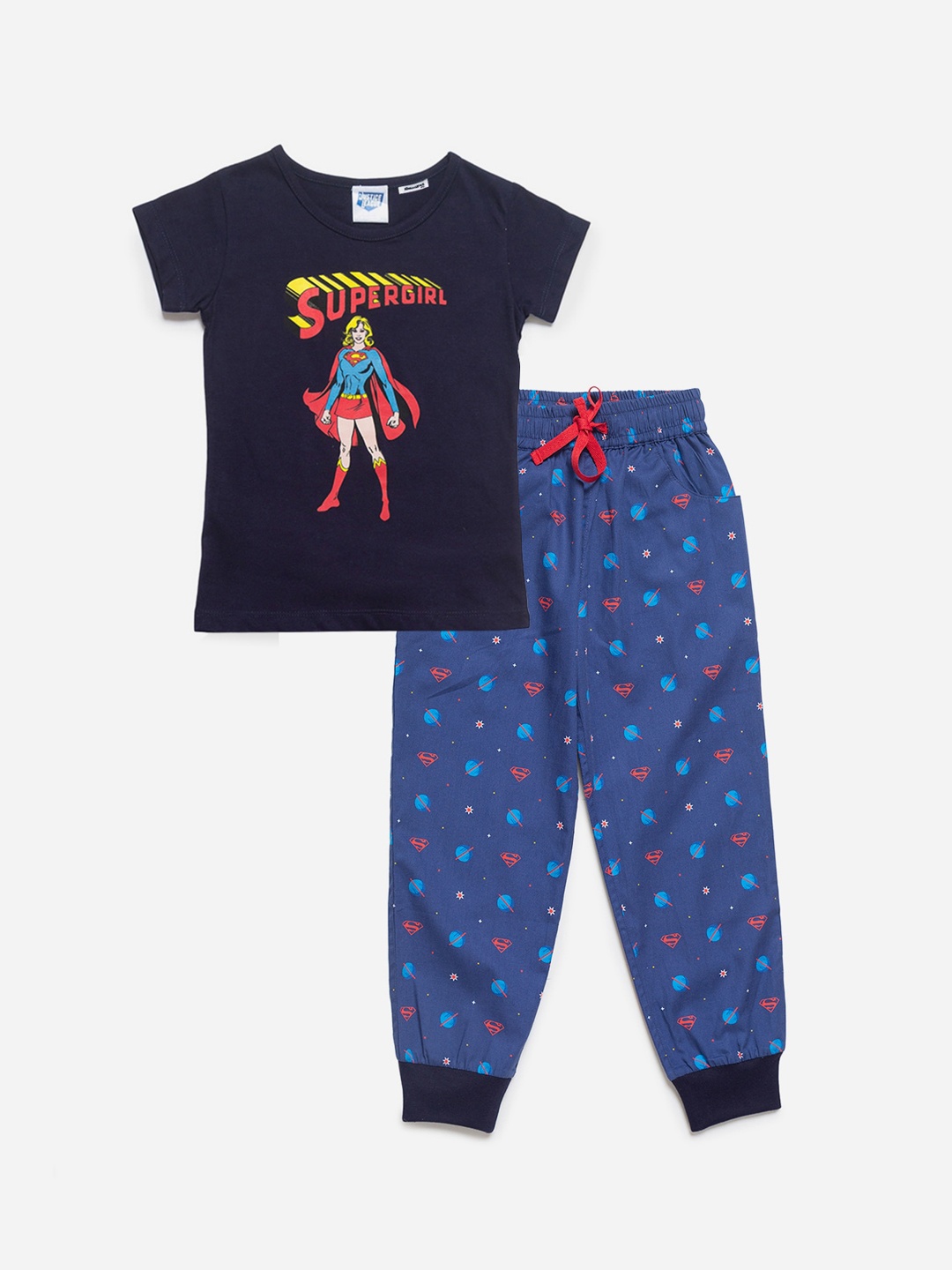 

SMUGGLERZ INC. Girls Navy Blue Cartoon Characters