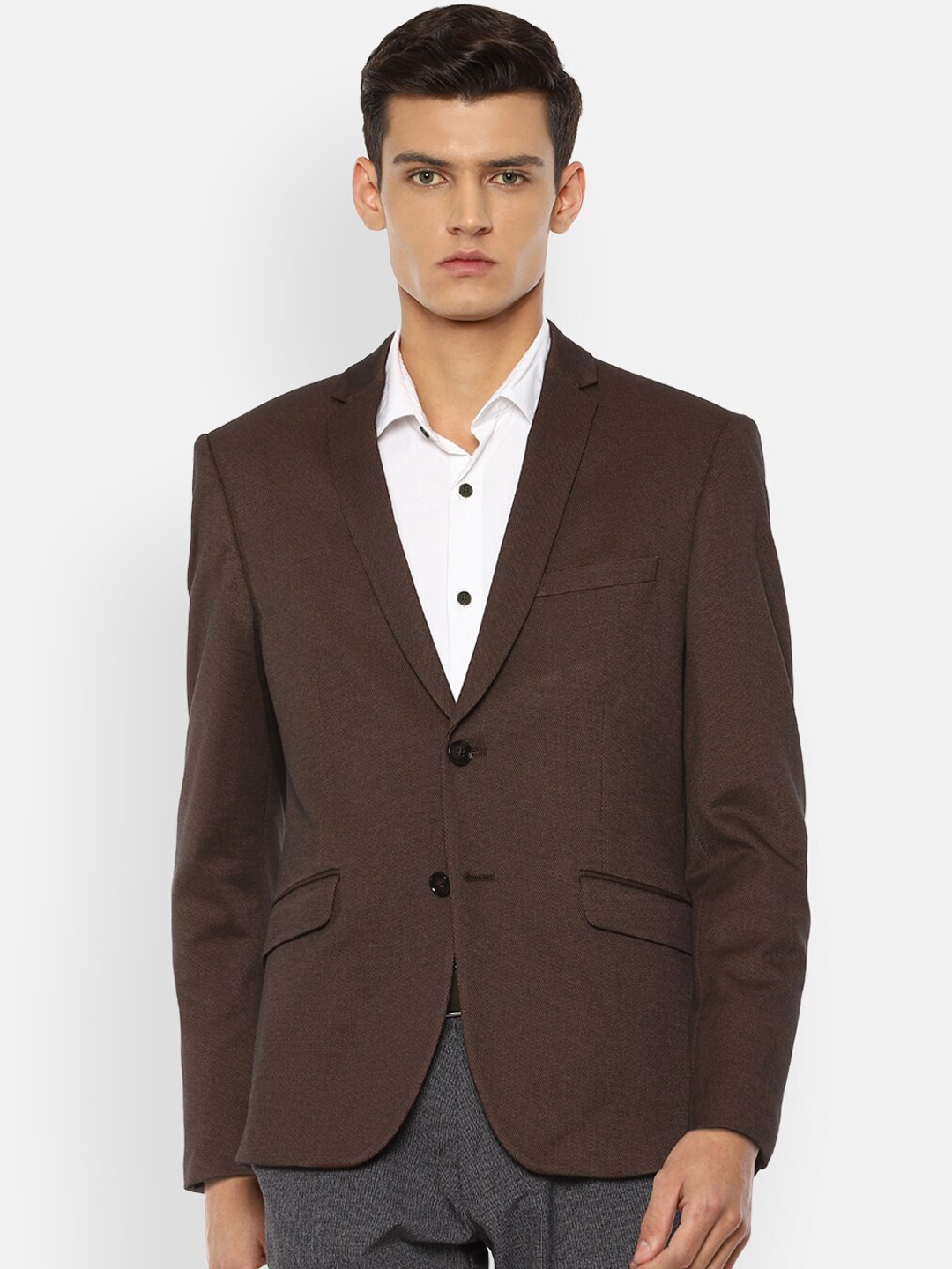 

V Dot Men Maroon Slim Fit Single-Breasted Smart Casual Blazer