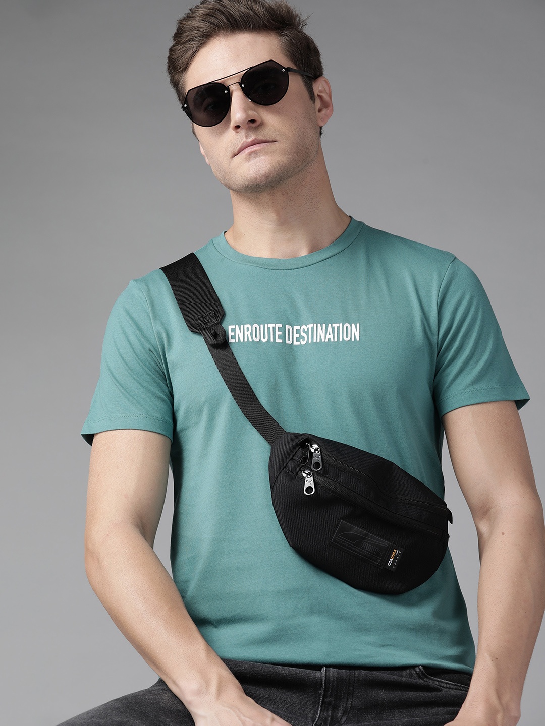 

The Roadster Lifestyle Co Men Blue Pure Cotton Printed T-shirt