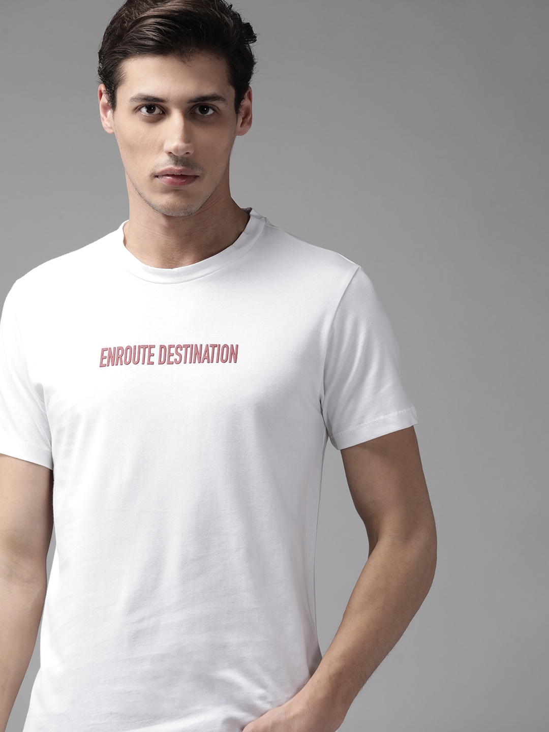 

The Roadster Lifestyle Co Men White Printed Detail Pure Cotton T-shirt