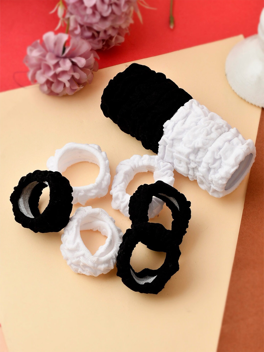 

Silvermerc Designs Set Of 12 Women Black & White Ponytail Holders