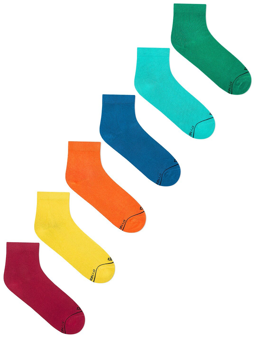 

Dynamocks Men Multicoloured Pack of 6 Ankle Length Socks, Multi