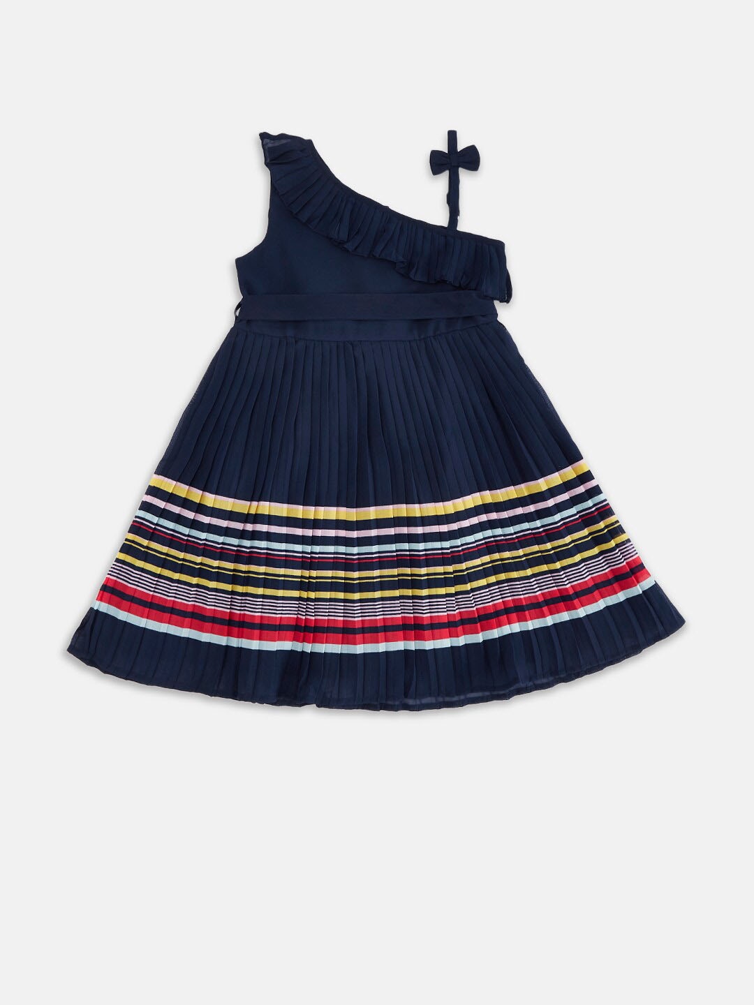 

Pantaloons Junior Kids Girls Navy Blue One Shoulder Dress