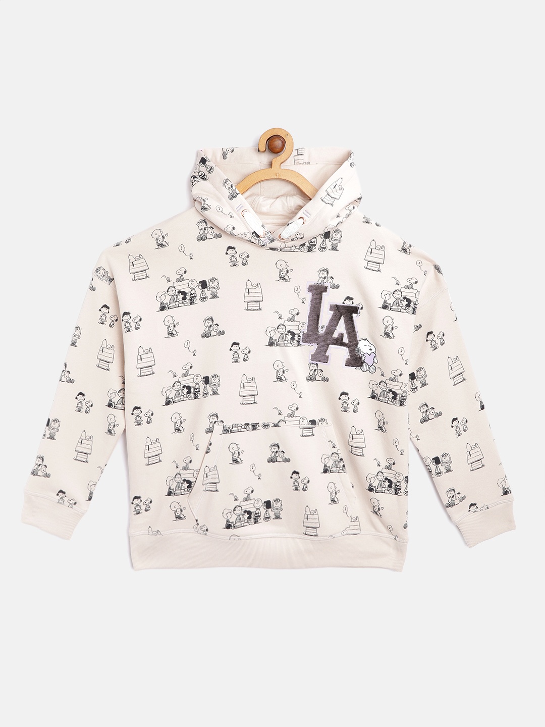 

Marks & Spencer Girls Off-White & Black Snoopy Print Sequinned Detail Hooded Sweatshirt