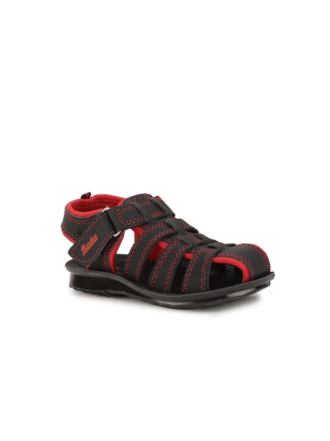 

Bubblegummers Boys Black & Red Fisherman Sandals