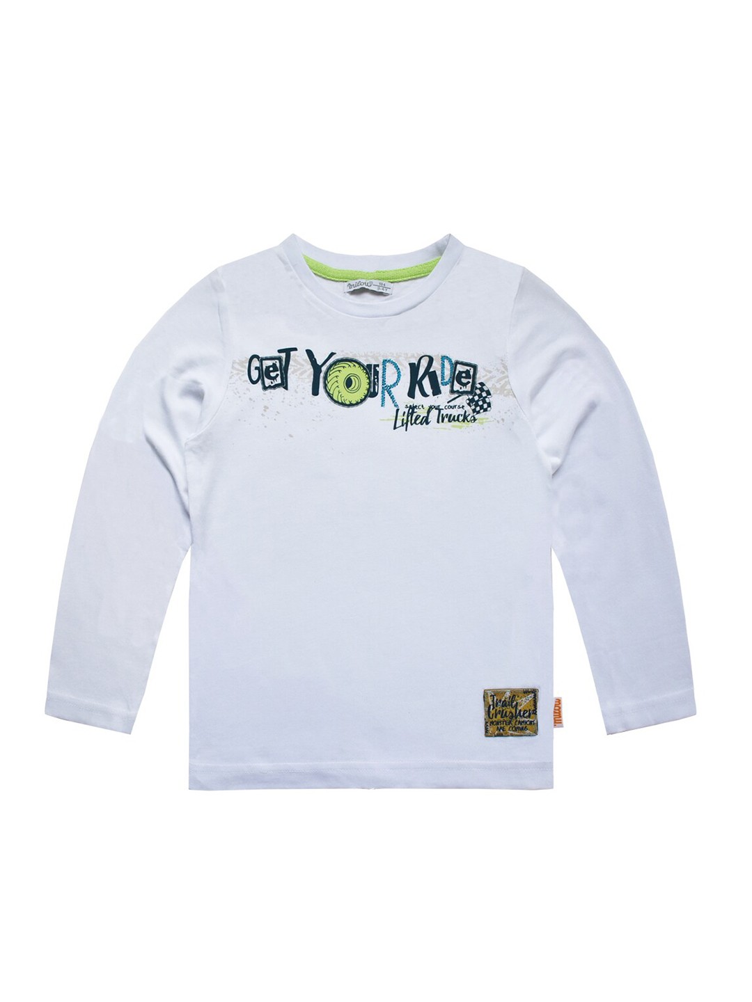 

milou Boys White Typography Pure Cotton T-shirt