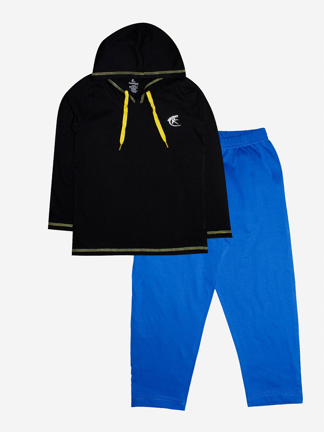 

KiddoPanti Set of 2 Boys Black & Blue Printed T-shirt with Pyjamas