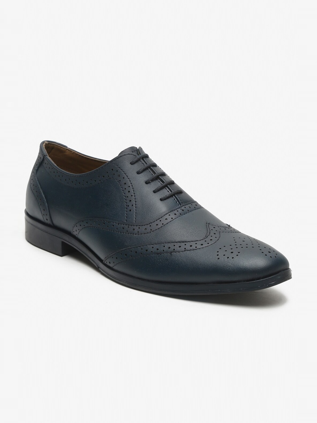 

MONKS & KNIGHTS Men Blue Genuine Italian Leather Formal Brogues