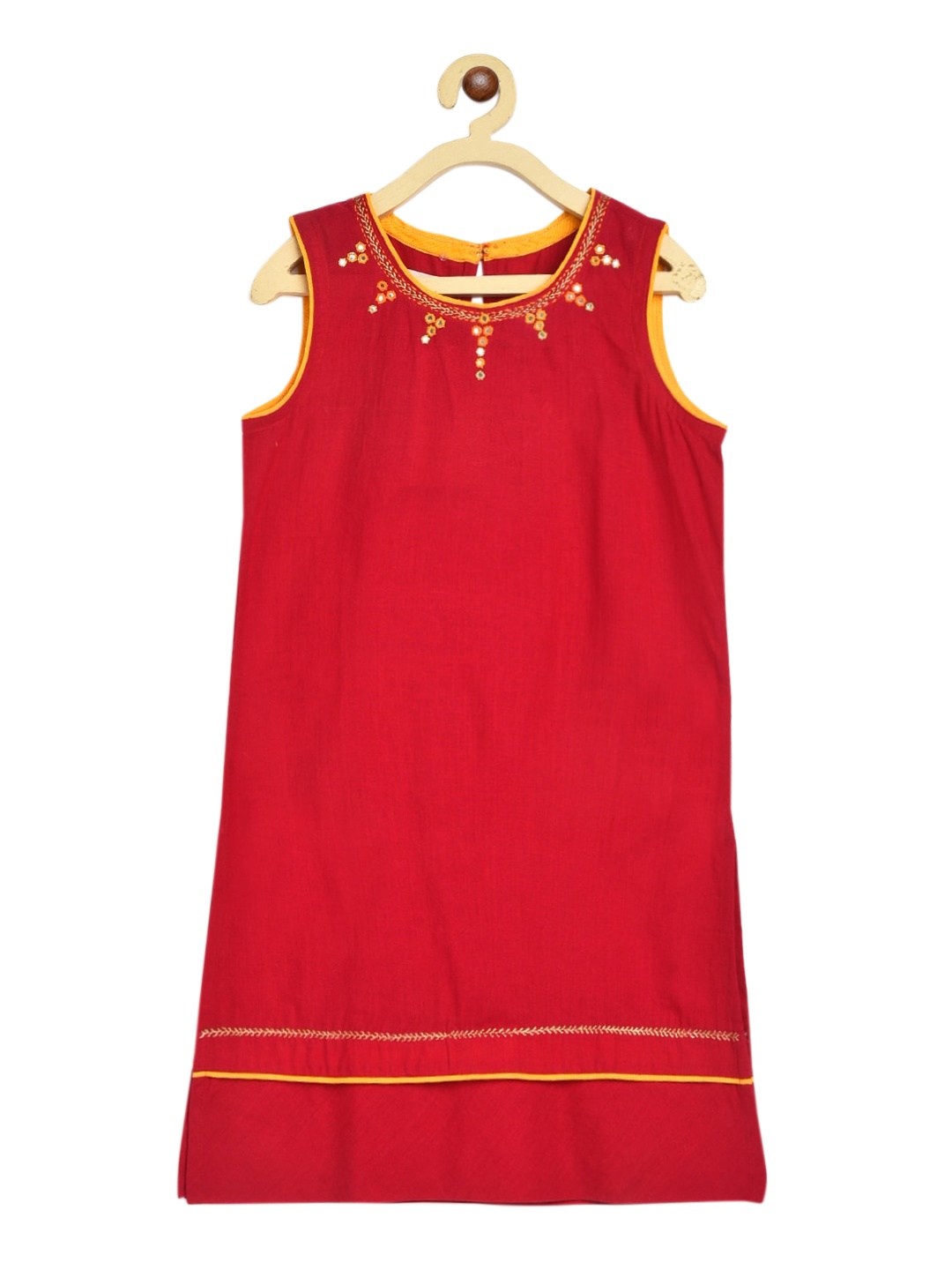 

Fabindia Girls Fuchsia Red Cotton Kurta