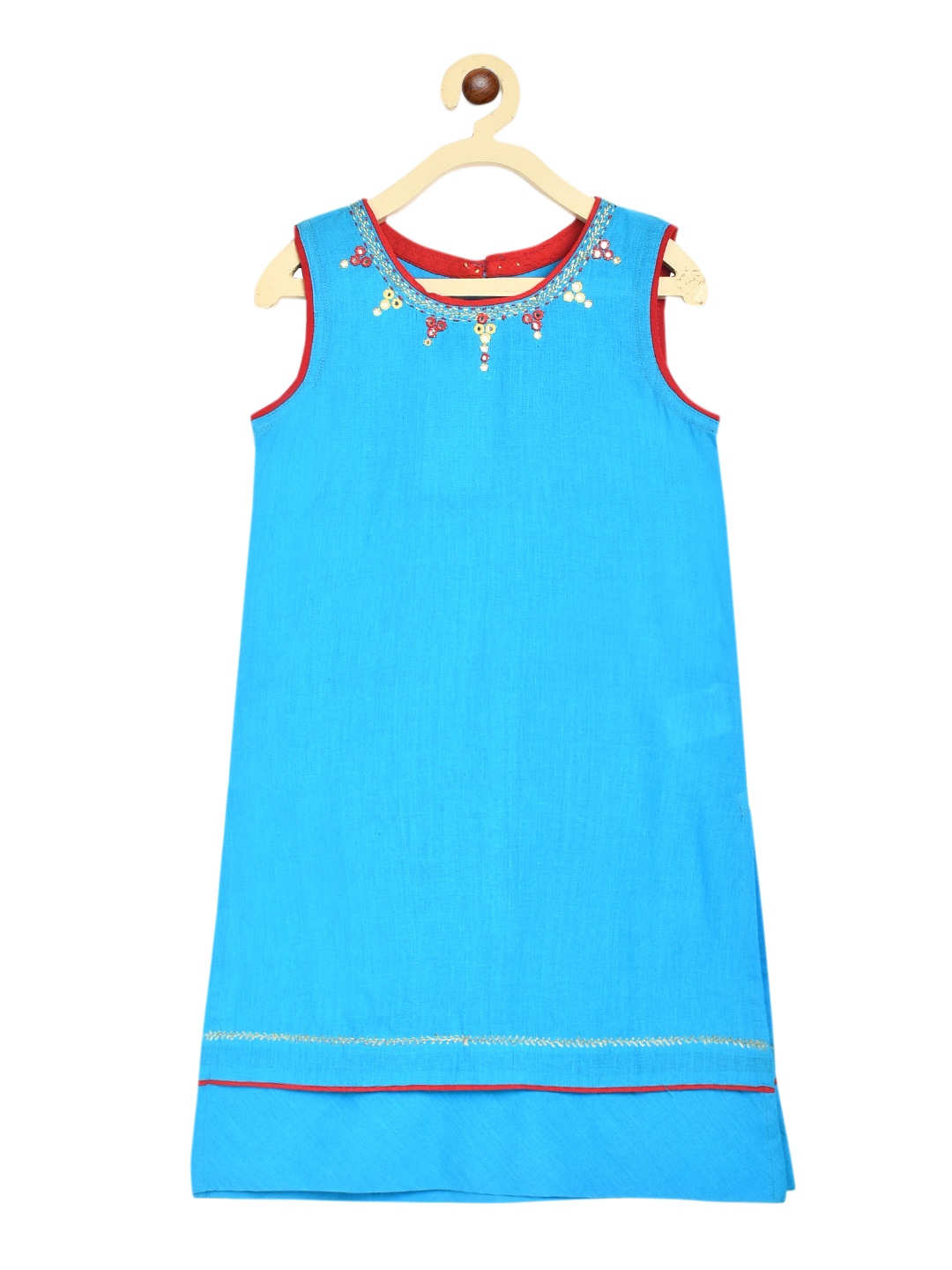 

Fabindia Girls Turquoise Blue Cotton Kurta