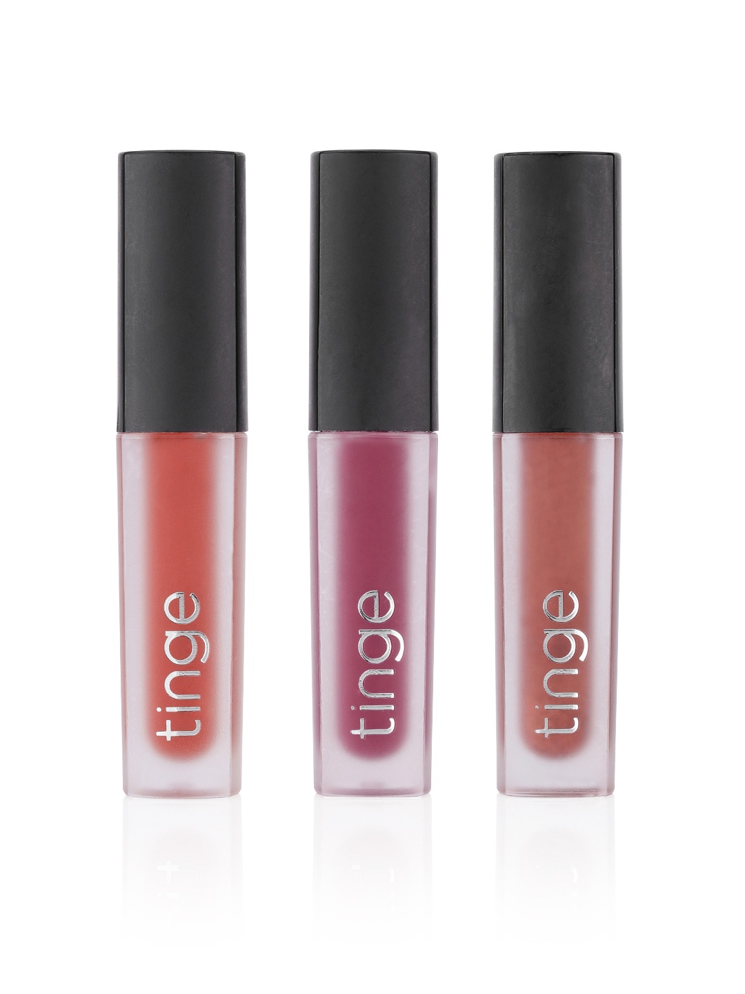 

tinge Set of 3 Hear My Voice Liquid Matte Lipsticks, Burgundy