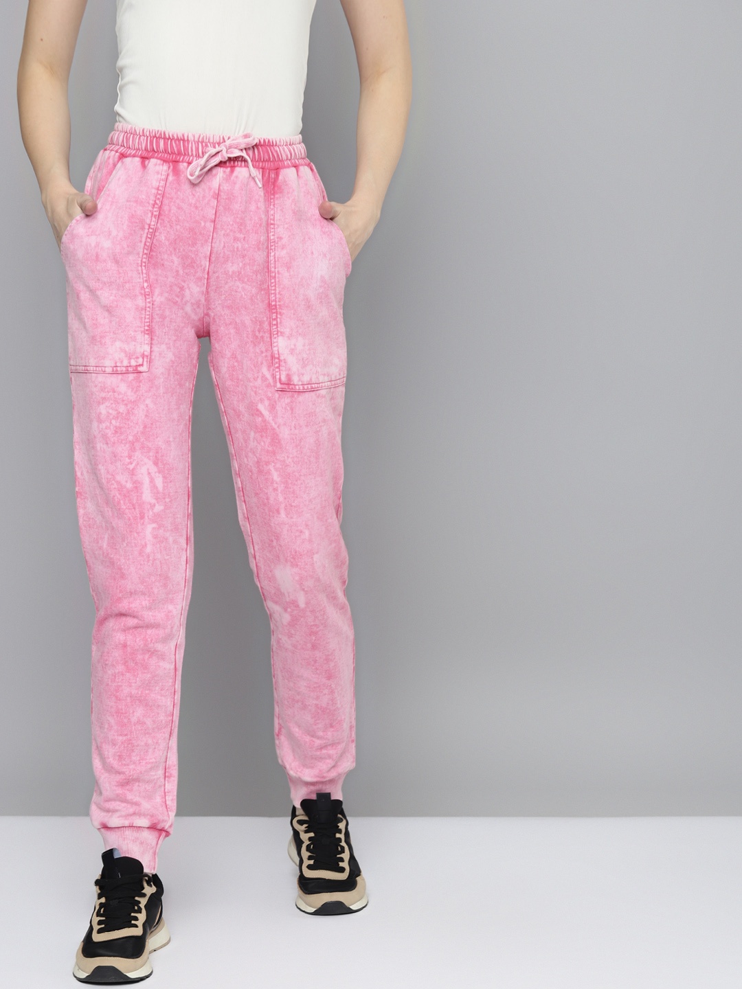 

VividArtsy Women Pink Washed Cotton Joggers