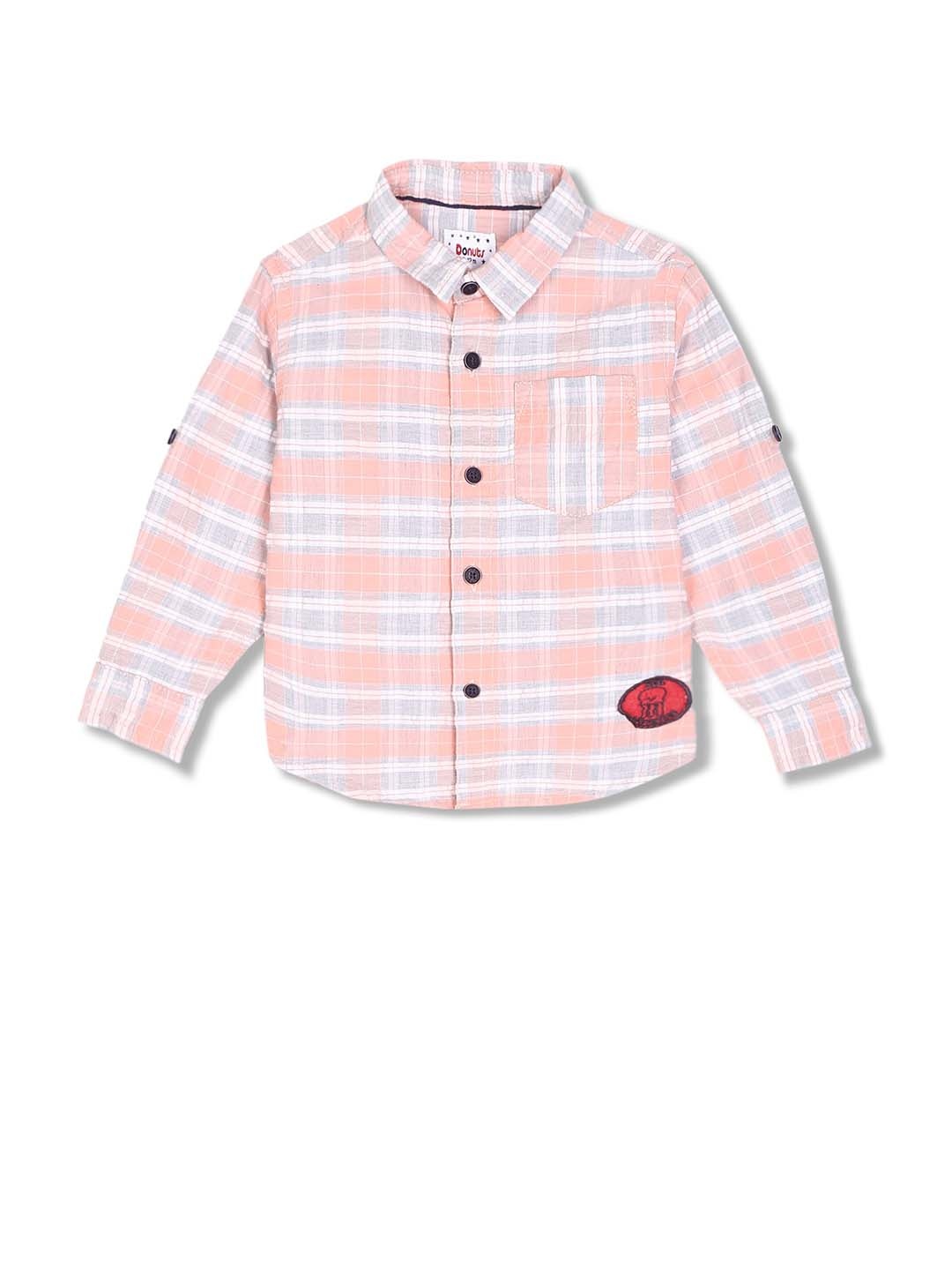 

Donuts Boys Pink Opaque Checked Casual Shirt