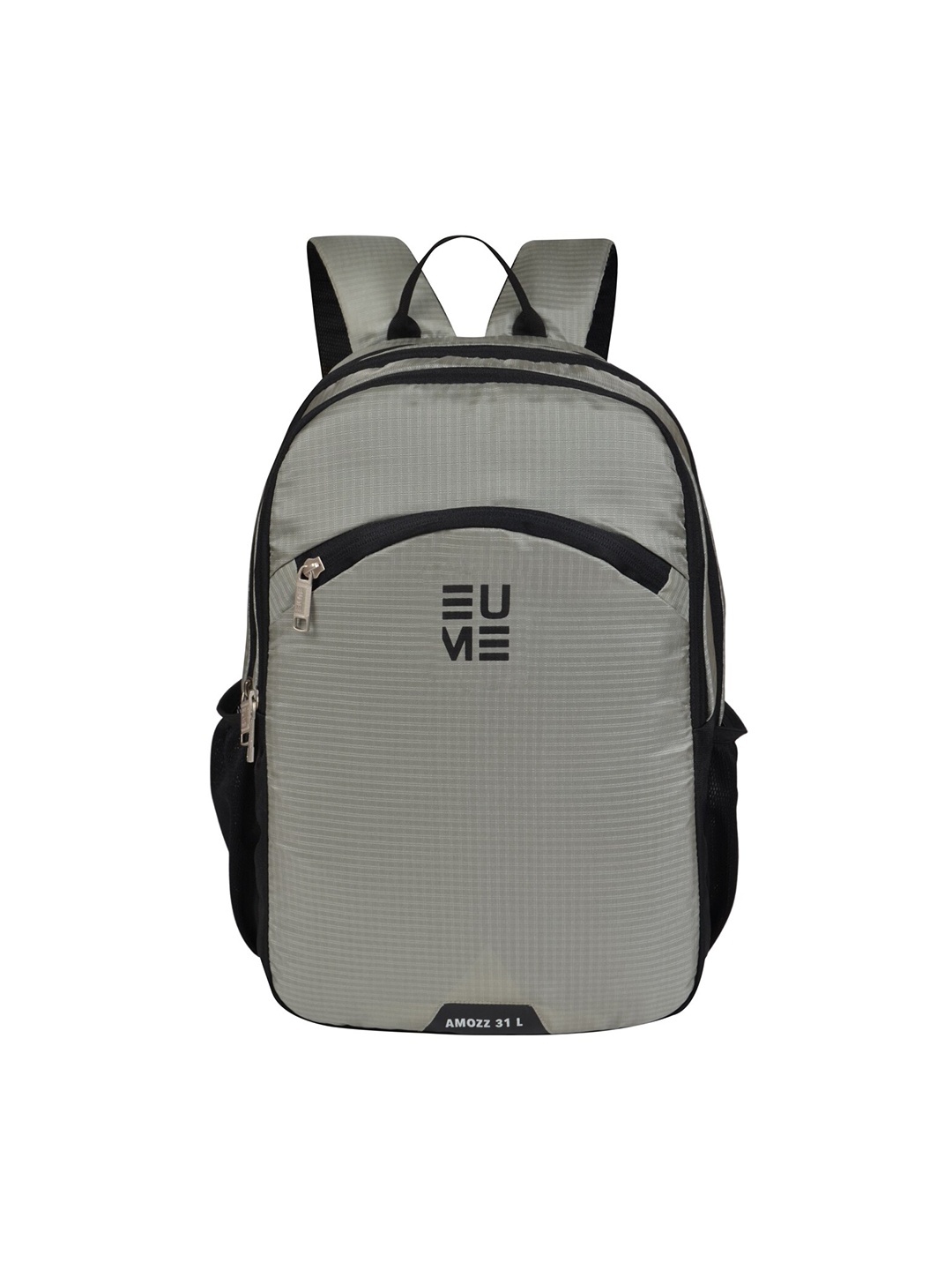 

EUME Unisex Grey & Black Colourblocked Backpack