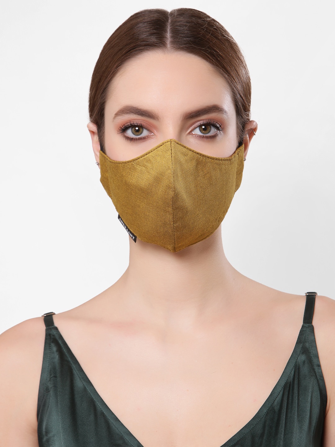 

Anekaant Women Green Solid 3-Ply Reusable Cloth Mask