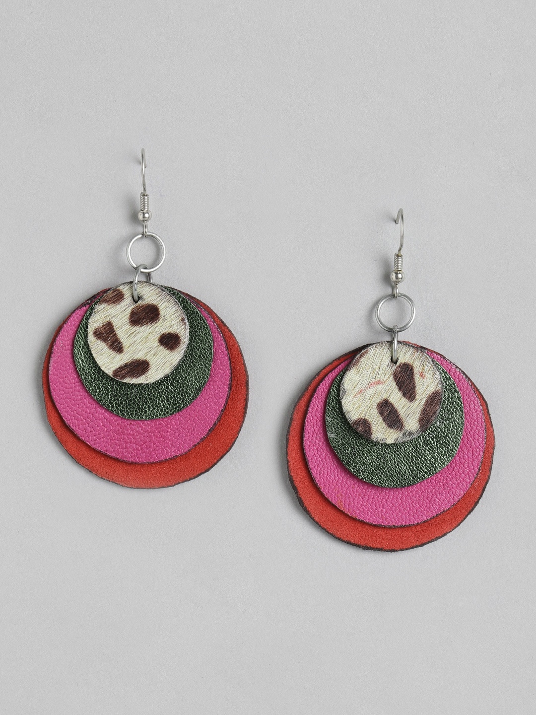 

AADY AUSTIN Red & Green Circular Drop Earrings