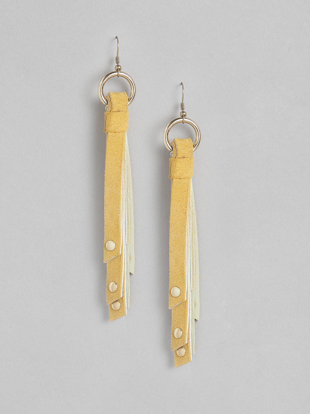 

AADY AUSTIN Yellow Contemporary Tasselled Drop Earrings