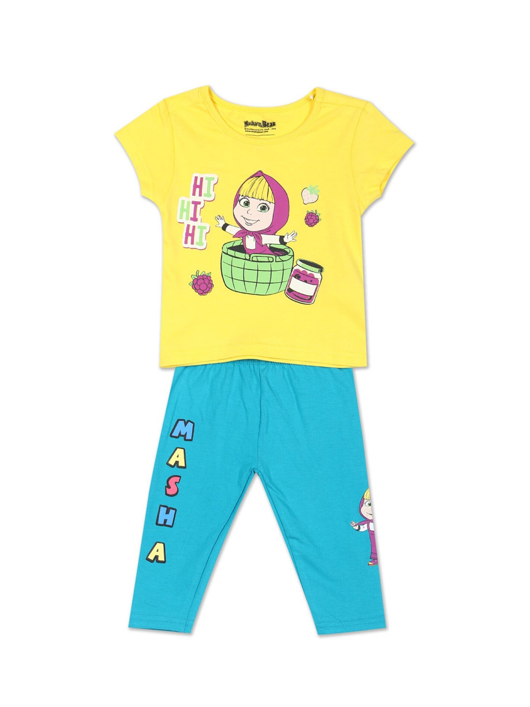 

Colt Girls Yellow & Blue Printed T-shirt with Trousers