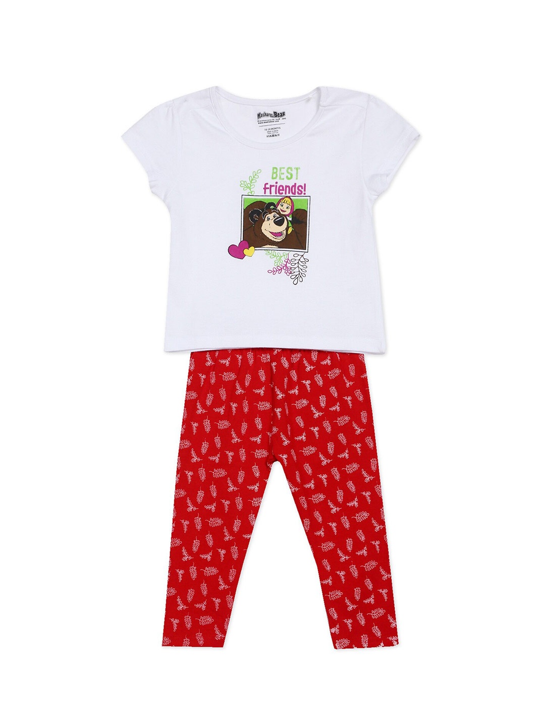 

Colt Girls Red & White Printed T-shirt with Leggings