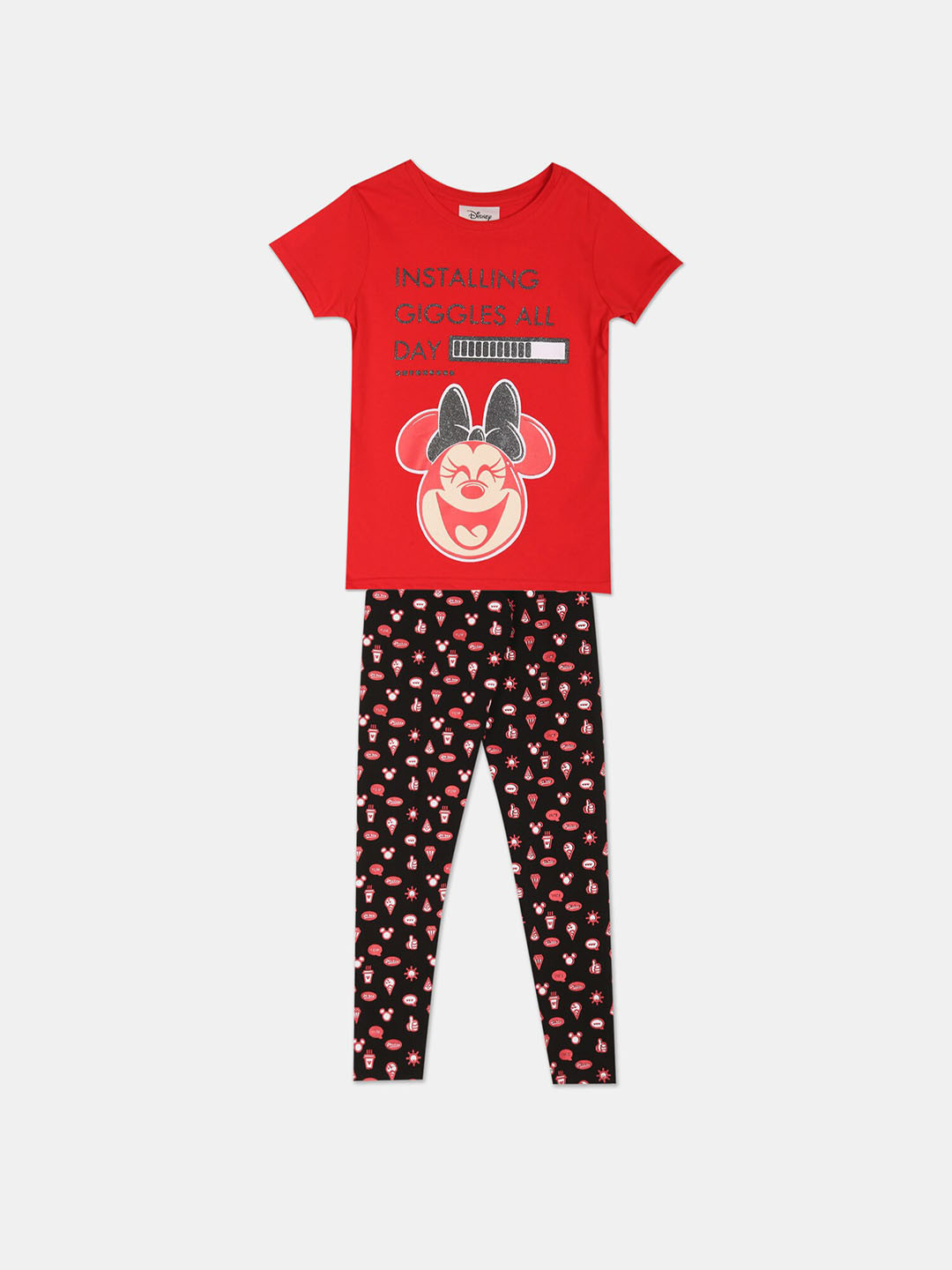 

Colt Girls Red & Black Printed T-shirt with Leggings