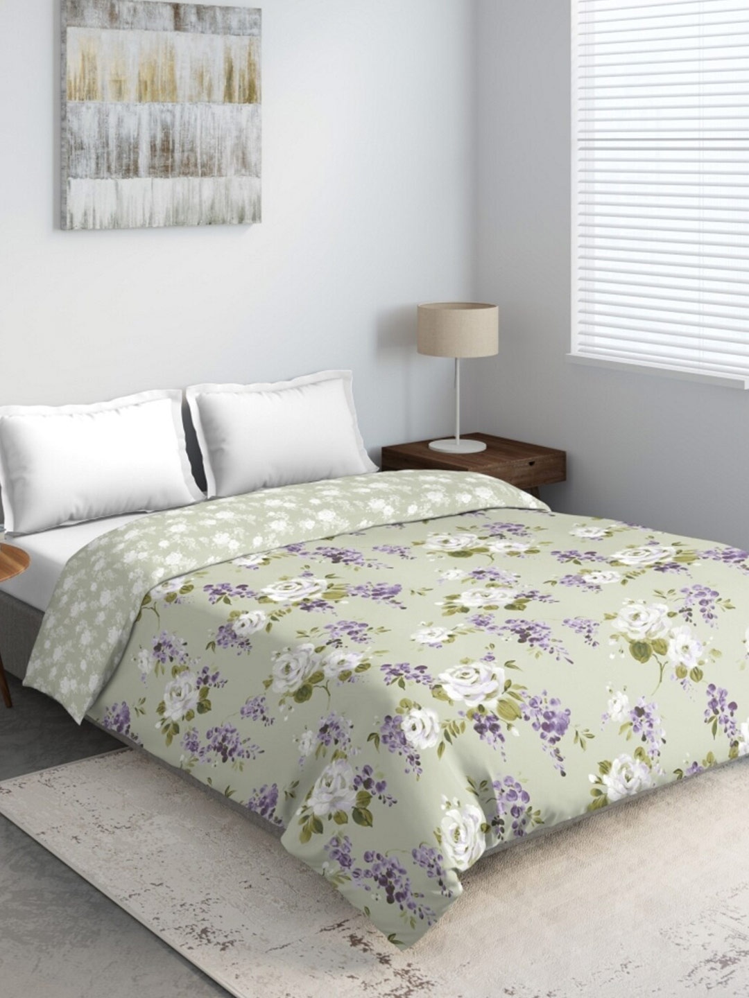 

DDecor Grey & Green Floral Mild Winter 210 GSM Double Bed Comforter