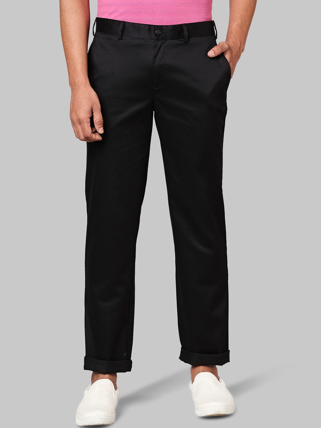 

Park Avenue Men Black Slim Fit Trousers