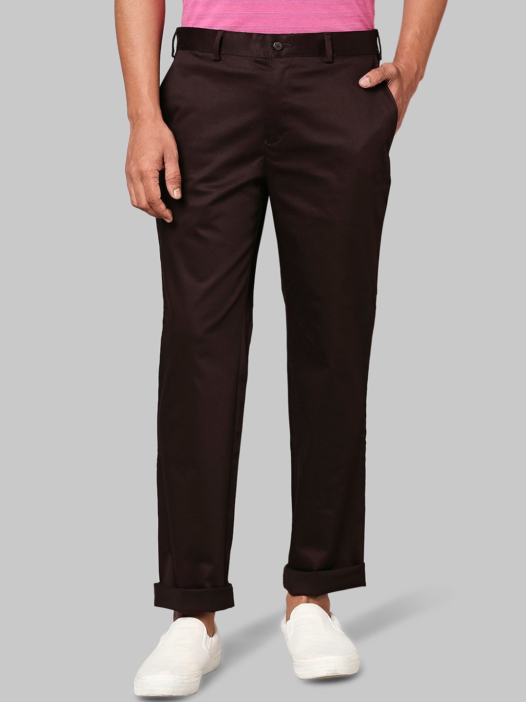 

Park Avenue Men Brown Slim Fit Trousers