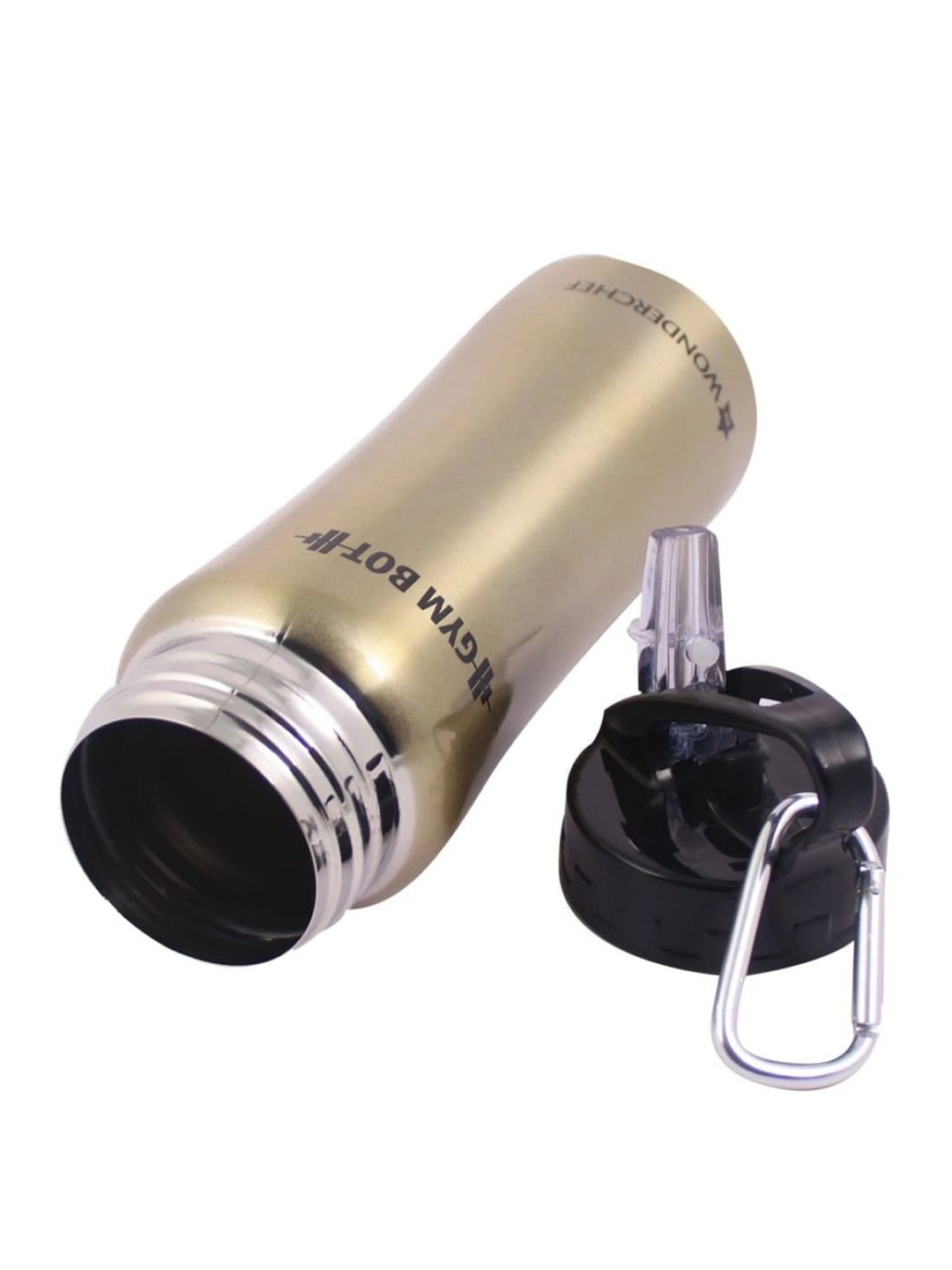

Wonderchef Gold-Toned Solid Stainless Steel Single Wall Vacuum Insulated Water Bottle