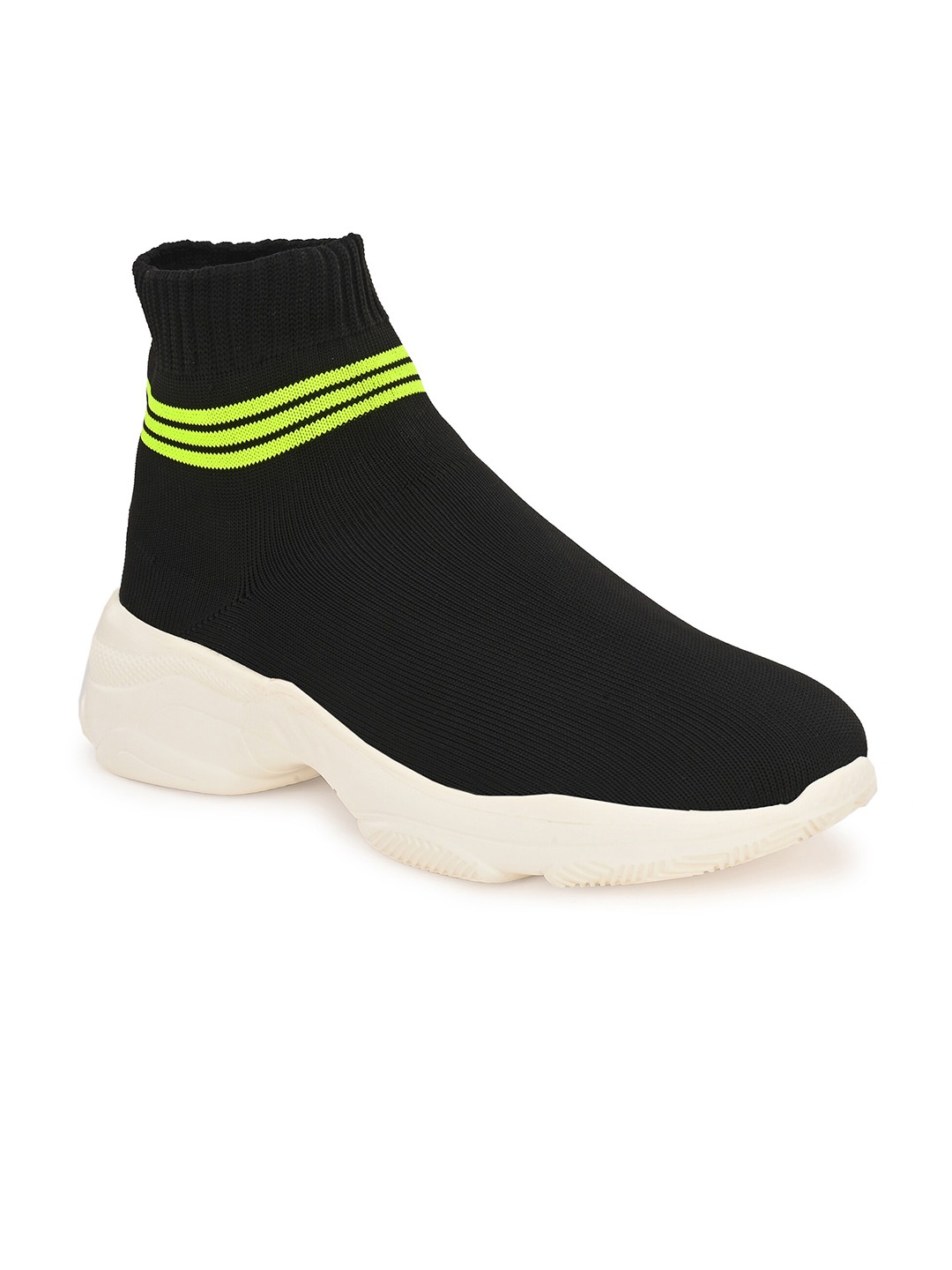 

Big Fox Men Black Textile High-Top Running Non-Marking Shoes