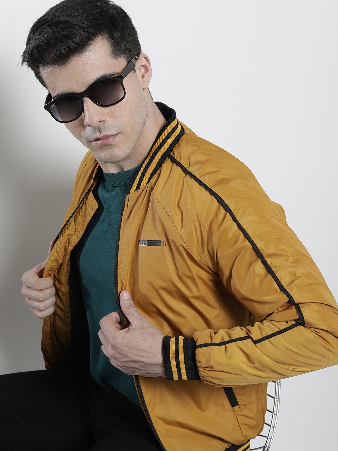 

The Indian Garage Co Men Varsity Jacket, Yellow
