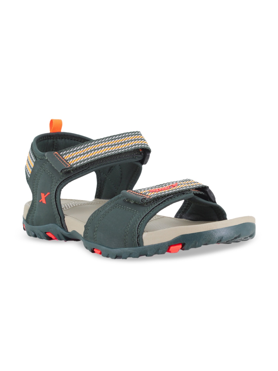 

Sparx Men Forest Green Neon Orange Floater Sports Sandals